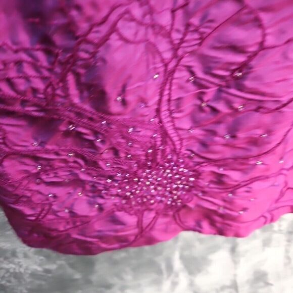 Chico's Design Sz XL Silk Blouse Reflective Pink Beaded Embroidery - Picture 4 of 13